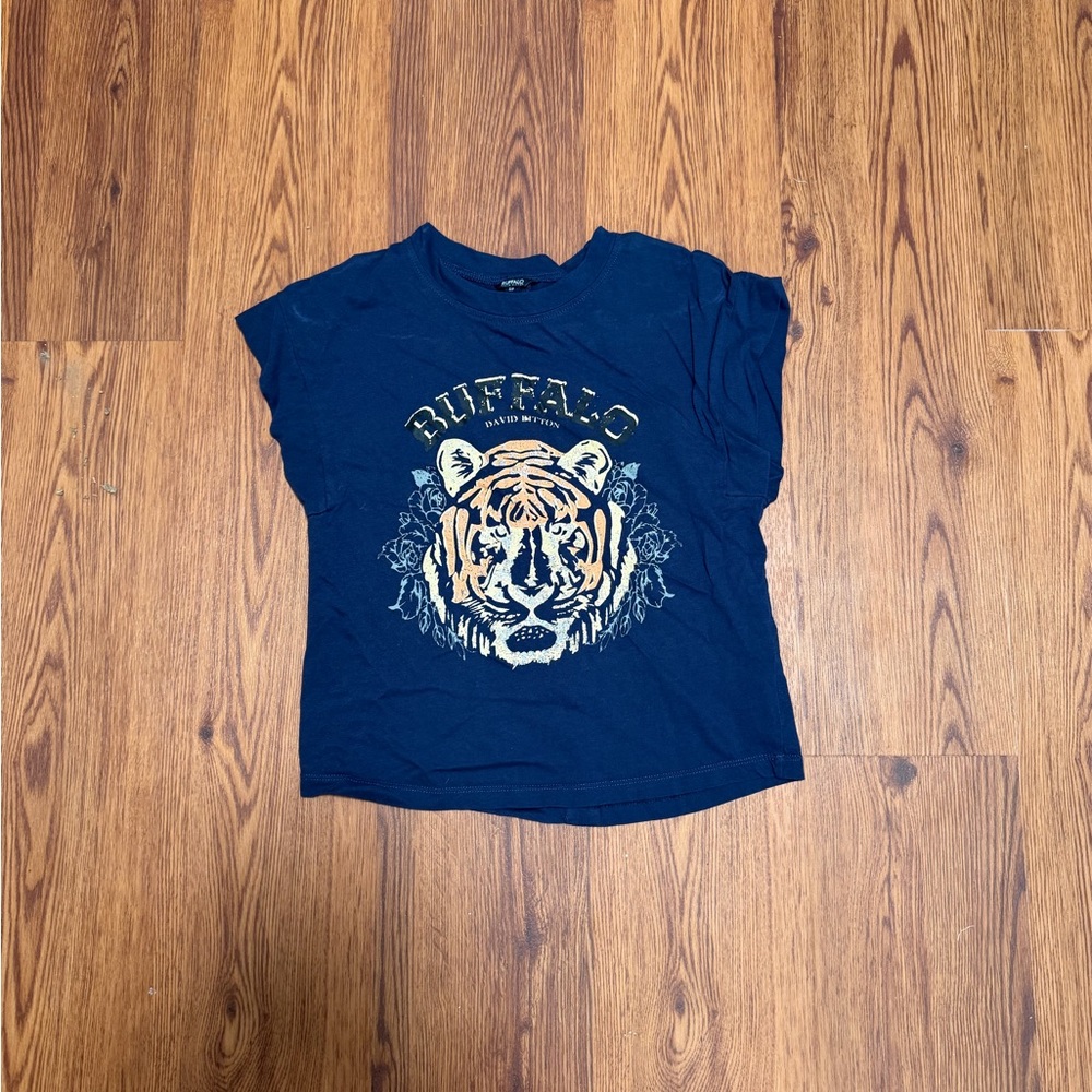 Buffalo David Bitton Kids Dark Blue Tiger Tee